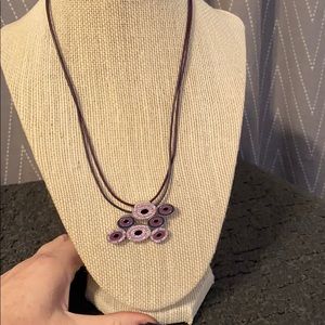 Swarovski crystal and leather necklace